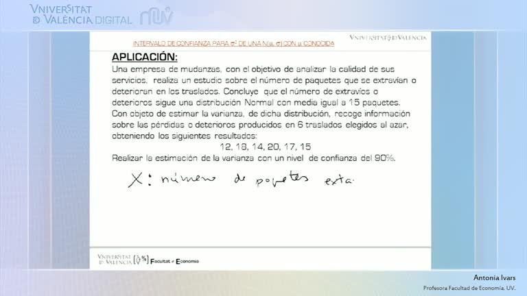 Intervalo de confianza para la varianza de una población Normal con media conocida