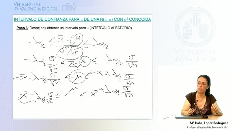 Intervalo de confianza para la media de una Normal con varianza conocida